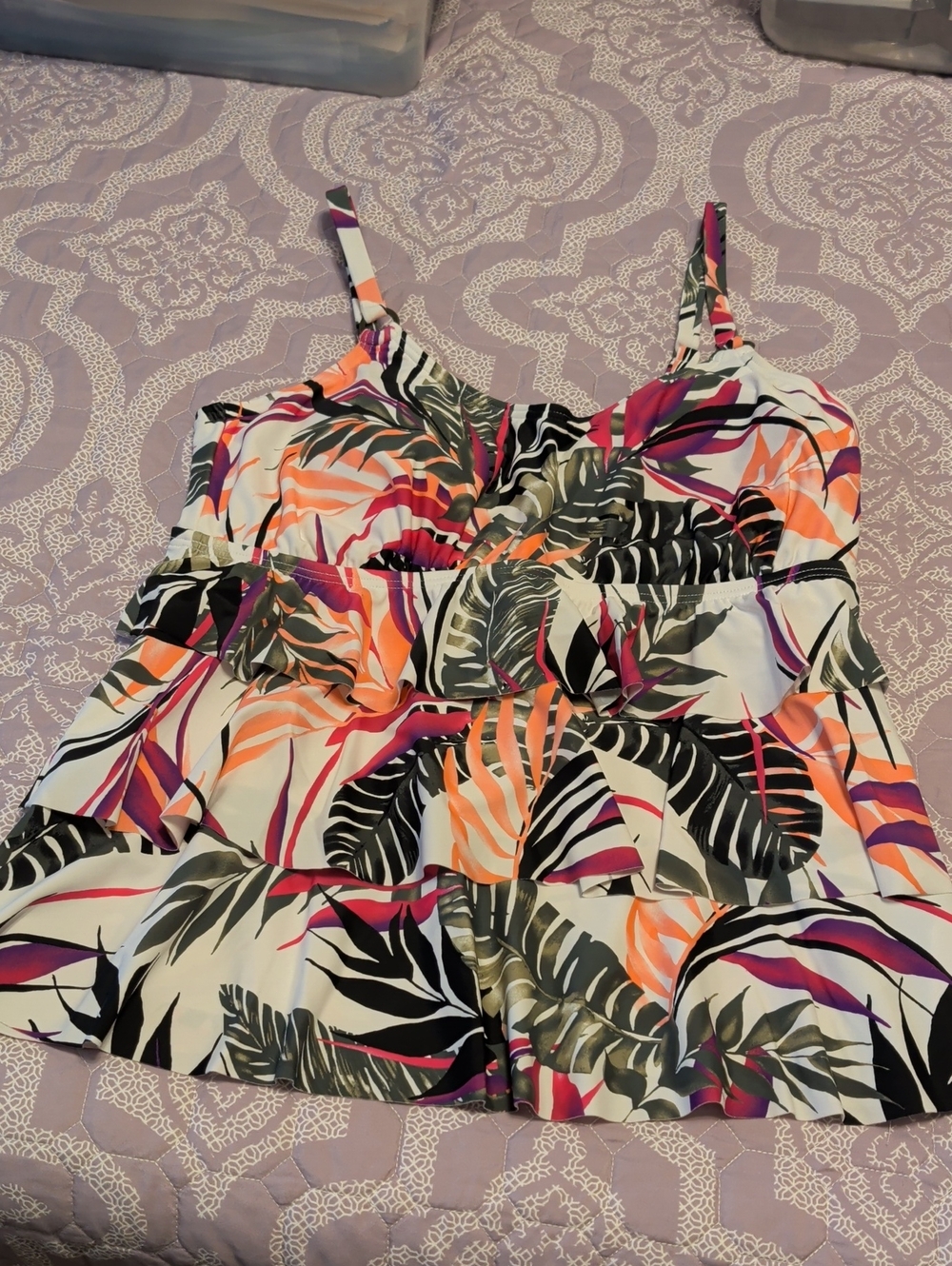 Tropical Print Tankini Top Nwot